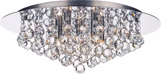 Dar PLU5450 Crystal Ring Ceiling Light in Chrome and Silver