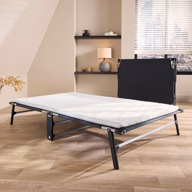 Jay-Be CE120 Compact Folding Bed with e-Fibre Mattress, Small Double, Grey