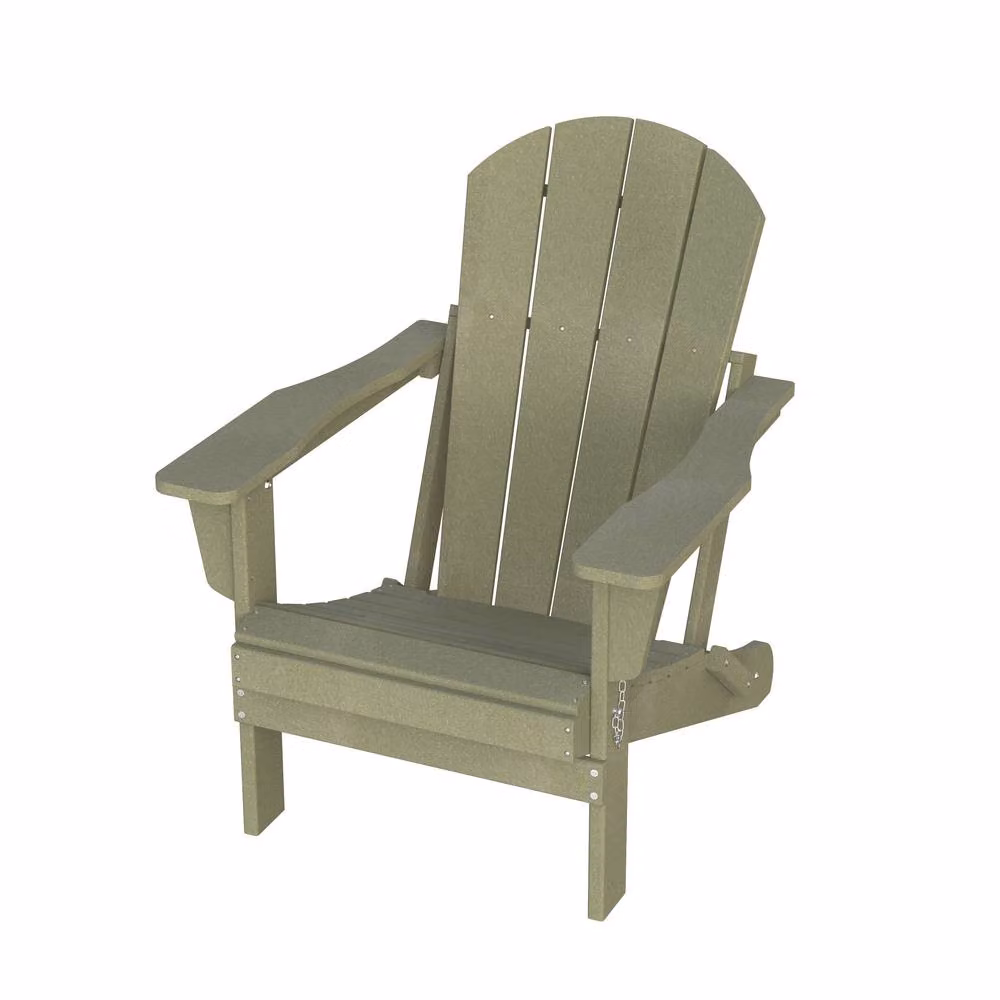 Mona Vale Furniture Green All-Weather Foldable Adirondack Outdoor Lounge Chair – 6