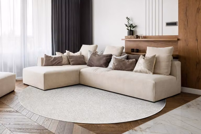 RugsX Casablanca Plus Round Yellow Polyester Rug, Diameter: 80 cm