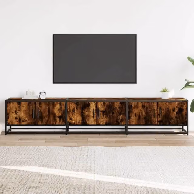 Berkfield Home Smoked Oak TV Cabinet in Brown, W/D/H: 210 x 35 x 41 cm – 1