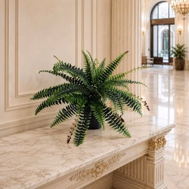 Leaf Design UK Realistic Large Artificial Green Foliage Potted Plant, Height: 60 cm