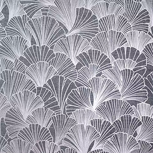 Arthouse Ginkgo Wallpaper in Grey and Silver