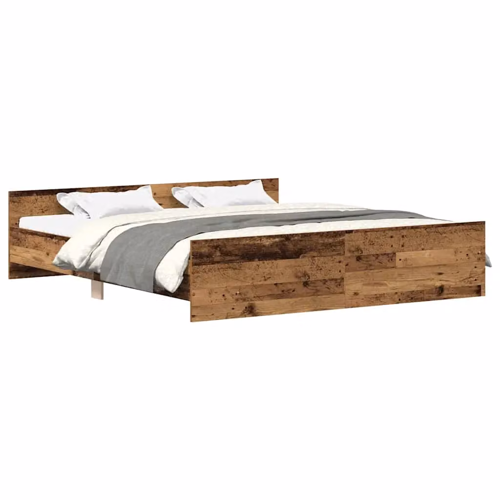 Berkfield Home Super King Bed Frame in Old Wood Brown, W/D/H: 180 x 200 cm – 2