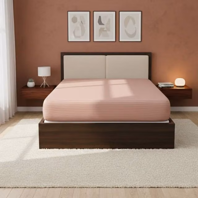 Snug City Pink Satin Stripe Microfibre Extra Deep Fitted Sheet, Super King, Depth: 40 cm – 1