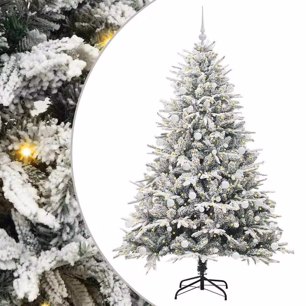Berkfield Home Pre-lit Artificial Christmas Tree with Ball Set, Green, Height: 180 cm – 2