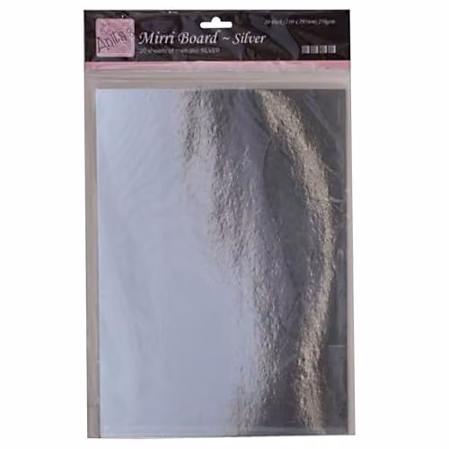 Anita's Mirri Board Silver Shiny Mirrored Craft Cardstock, A4, Pack of 20