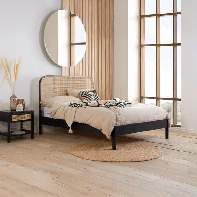 Birlea Margot Rattan Bed in Black