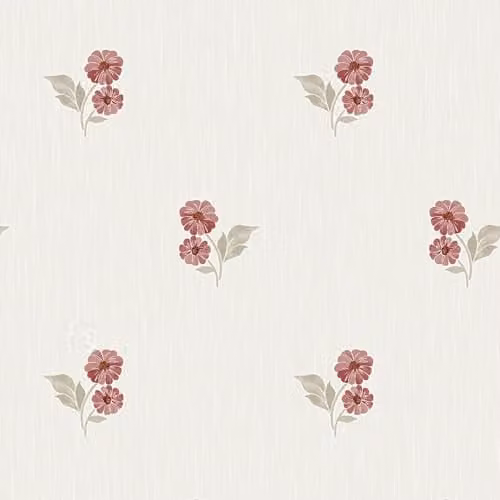 Grandeco Clematis Sprig Textured Floral Vinyl Wallpaper, Red and Yellow