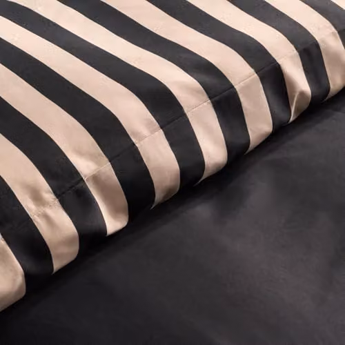 OHS Reversible Microfibre Polyester Double Duvet Cover Set with Pillowcases, Black, W/D/H: 200 x 200 cm, Pillowcases: 50 x 75 cm – 3