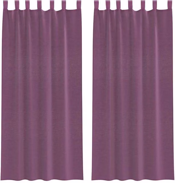 Berkfield Home Purple Voile Fabric Panel Curtains with Tabs, 2 Pack, W: 140 cm, H: 245 cm