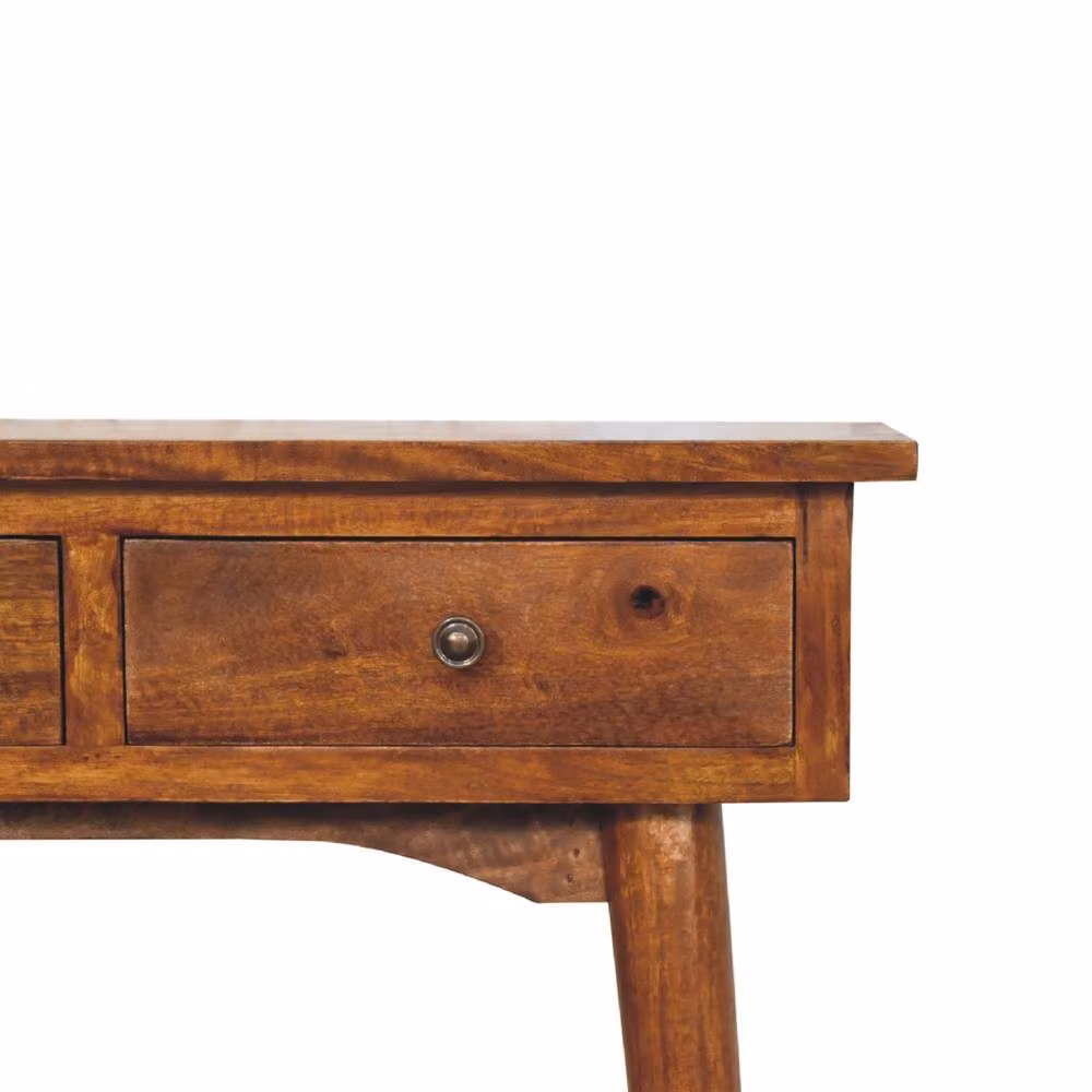 STILVORA Mango Wood Console Table with Nordic Legs in Brown Finish – 5