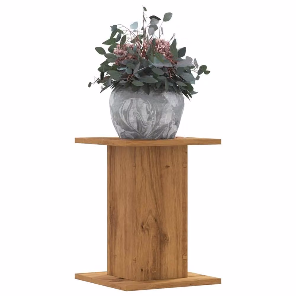 Berkfield Home Set of 2 Artisan Oak Plant Stands, Brown, W/D/H: 30 x 30 x 40 cm – 2