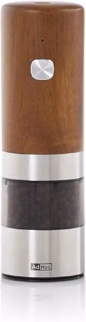 AdHoc Electric Acacia Wood Pepper and Salt Mill in Brown and Silver – 1