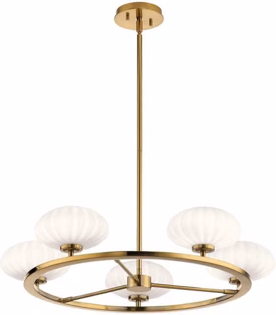 Netlighting Kichler Pim Globe Pendant Ceiling Light in Gold with Warm White 3000K IP44 Rating – 1