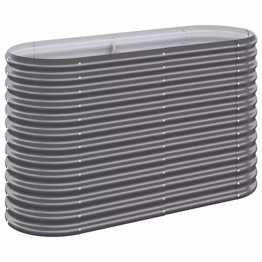 Berkfield Home Garden Powder-coated Steel Raised Bed in Anthracite, W/D/H: 114 x 40 x 68 cm – 2