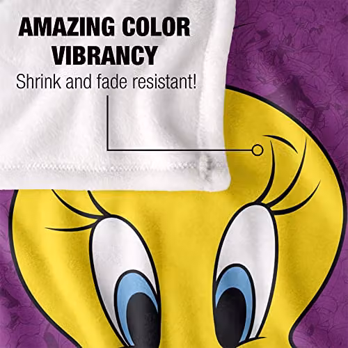 Warner Brothers Looney Tunes Silky Touch Super Soft Fleece Throw Blanket, Multicolour and White, W/D/H: 152 x 127 cm – 3