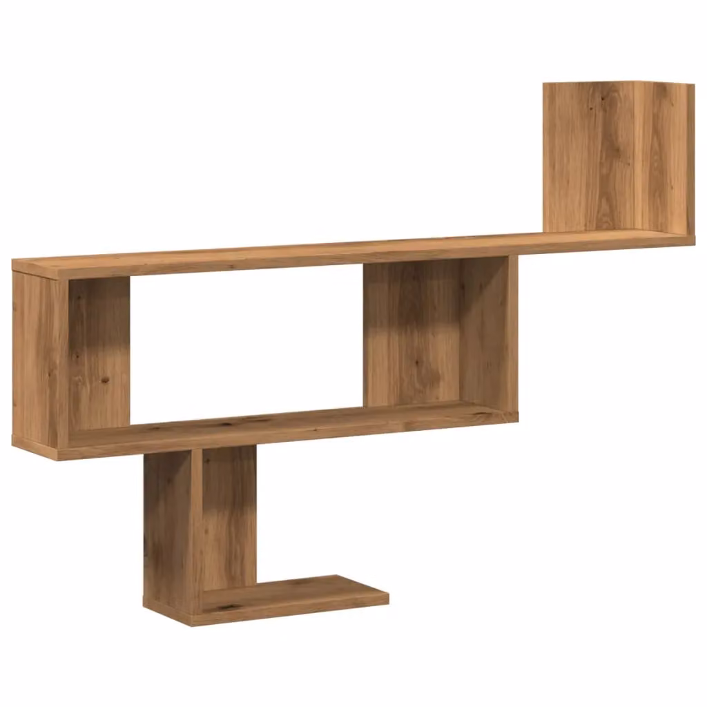 Berkfield Home Artisan Oak Wall Shelf in Brown, W/D/H: 100 x 15 x 70 cm – 2
