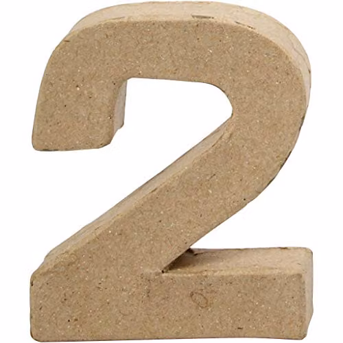 Create Crafts Number 10 Paper Decoration, Beige, H: 10 cm, W: 8.3 cm