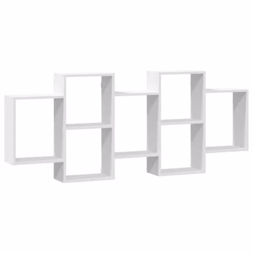 vidaXL Wall Mounted Shelf in White MDF, W: 159 cm, D: 18 cm, H: 65 cm