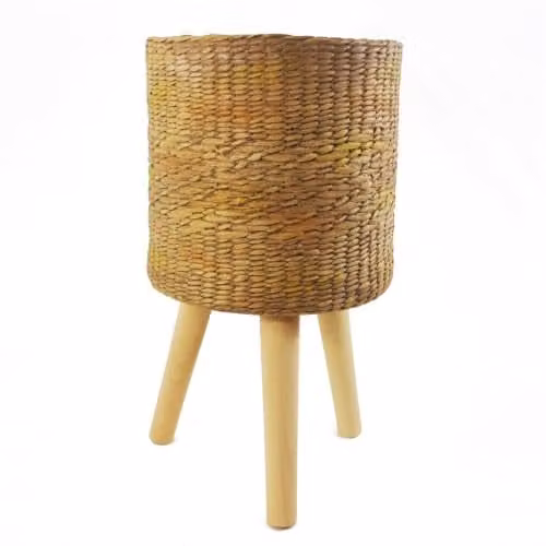 Leaf Design UK Large Rattan Effect Composite Planter, Dark Brown, W: 54 cm, D: 30 cm, H: 30 cm – 1