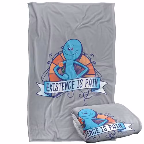 LOGOVISION Rick and Morty Existence Is Pain Super Soft Fleece Throw Blanket, Multicolour, W/D/H: 91 x 147 cm – 1