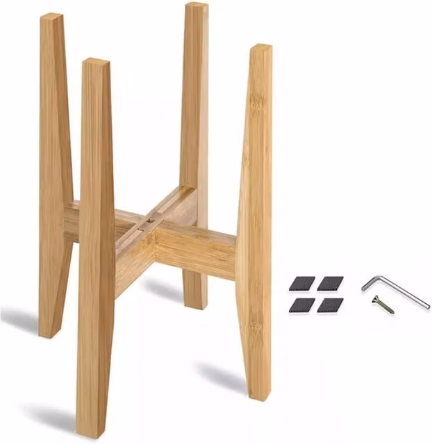Kelvenix Natural Bamboo Wooden Plant Stand and Succulent Holder