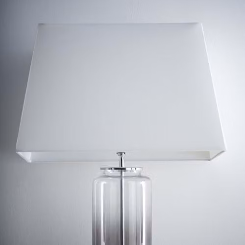 K LIVING Modern Rectangular White Linen Fabric Light Shade for Ceiling Pendants, Table Lamps and Floor Lamps, Width: 53.34 cm – 1