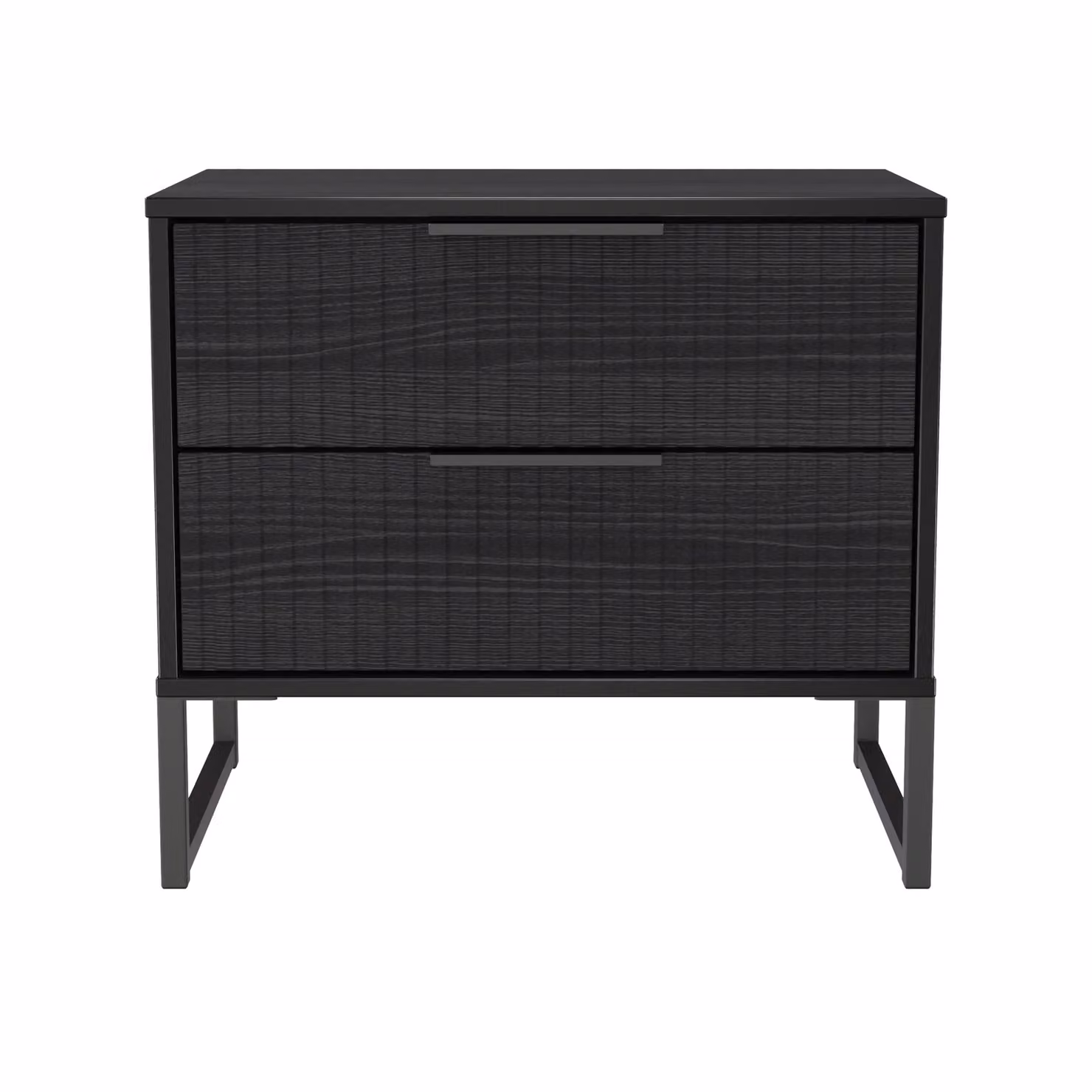 Menai 2 Drawer Side Table in Black – 2