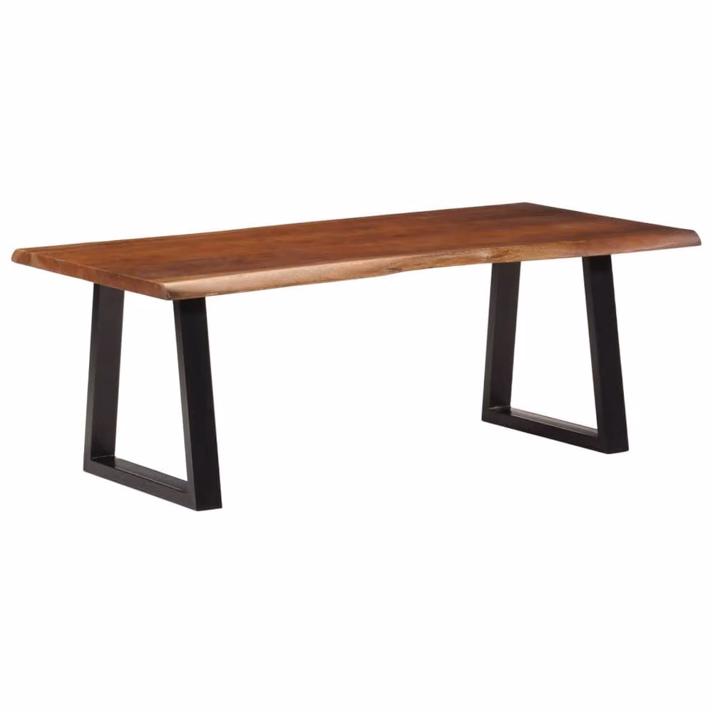 Berkfield Home Honey Brown Acacia Solid Wood Coffee Table with Live Edge, W: 110 cm, D: 55 cm, H: 40 cm – 2