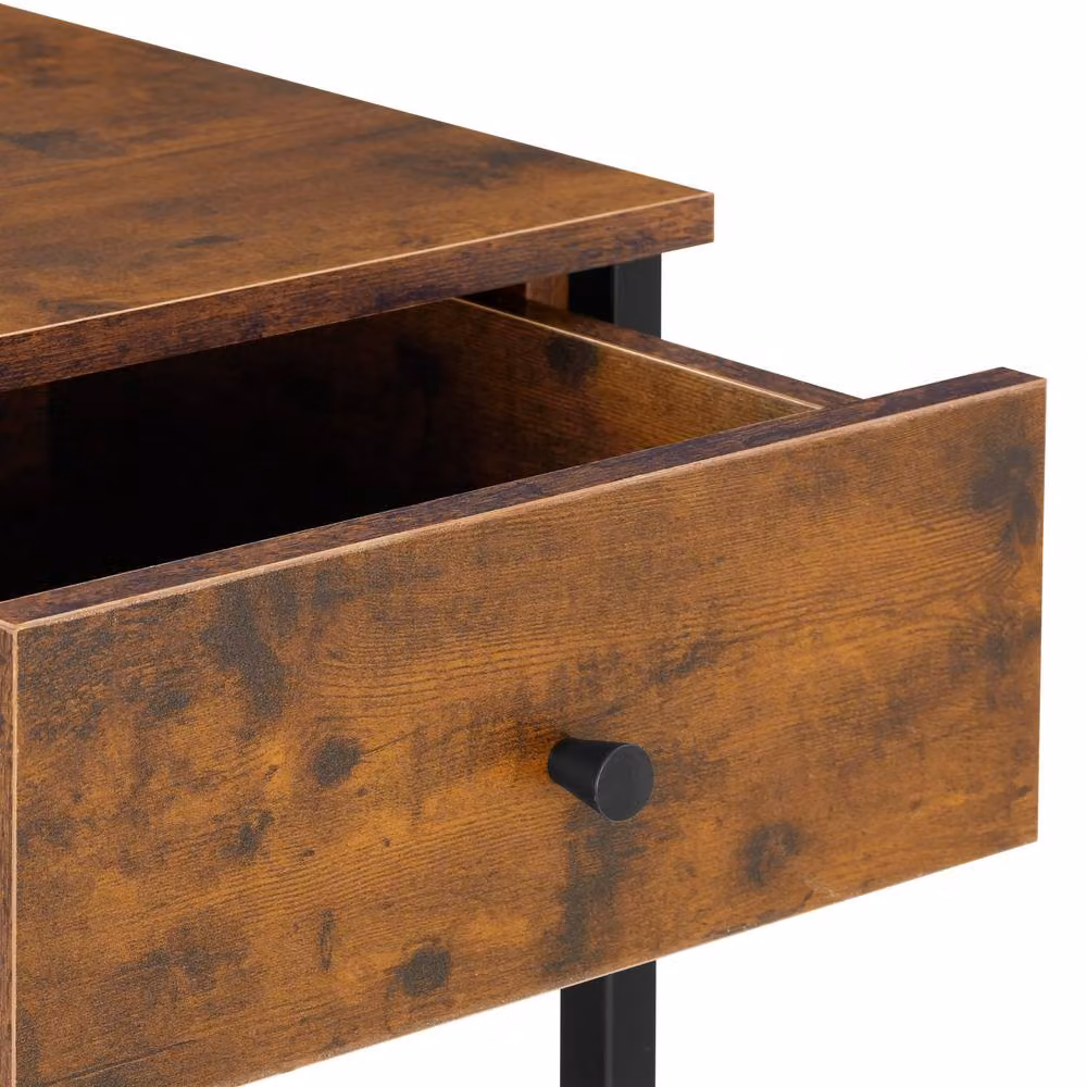 tectake Bradford Bedside Table with Single Drawer in Brown – 10