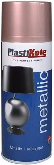 Plastikote Metallic Rose Gold Quick Drying Opaque Spray Paint, 400 ml