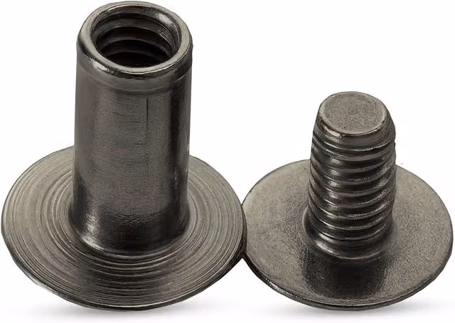 Neel Blue Black Blued Brass Chicago Screw Rivets, Countersunk Flat Head, 10pcs, W: 9 mm, D: 20 mm