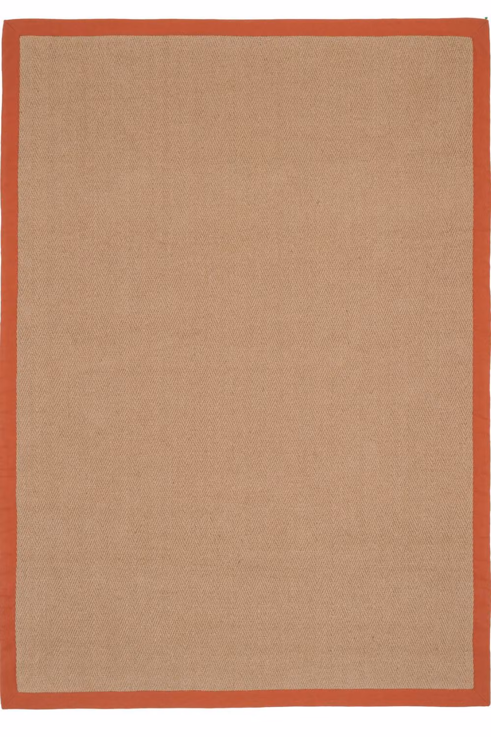 Kukoon Natural Golden Beige and Terracotta Jute and Cotton Herringbone Pattern Woven Area Rug, W: 80 cm, L: 150 cm – 2