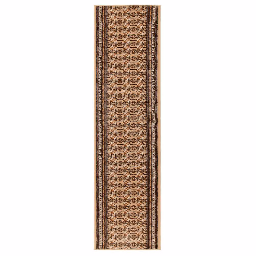 Bravich LTD Bokhara Traditional Hallway Runner Rug, Non-Slip Low Pile in Beige, W: 60 cm, L: 540 cm – 3