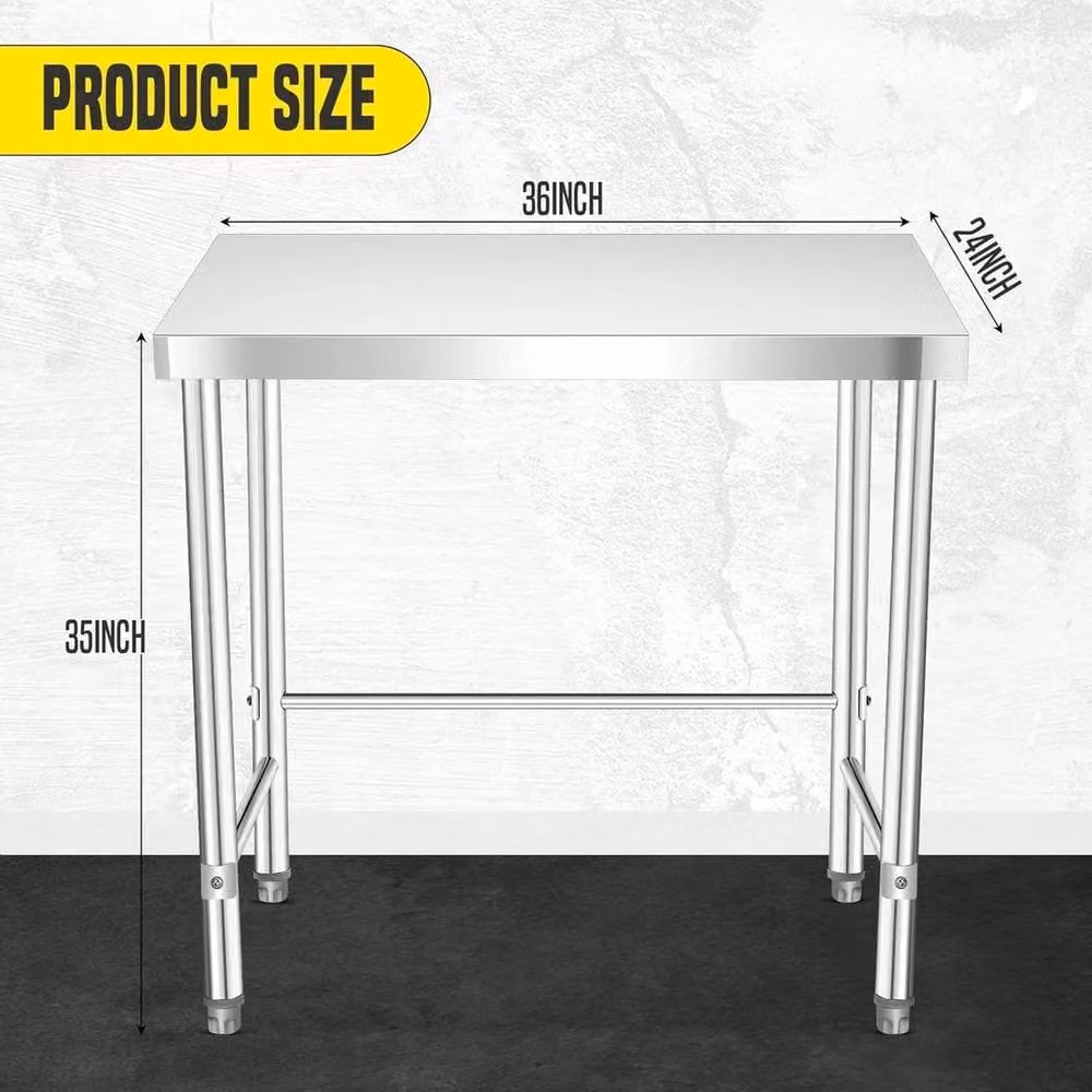 Havendro Stainless Steel Commercial Kitchen Food Prep Workbench, Silver, W/D/H: 91.44 x 60.96 x 88.9 cm – 2