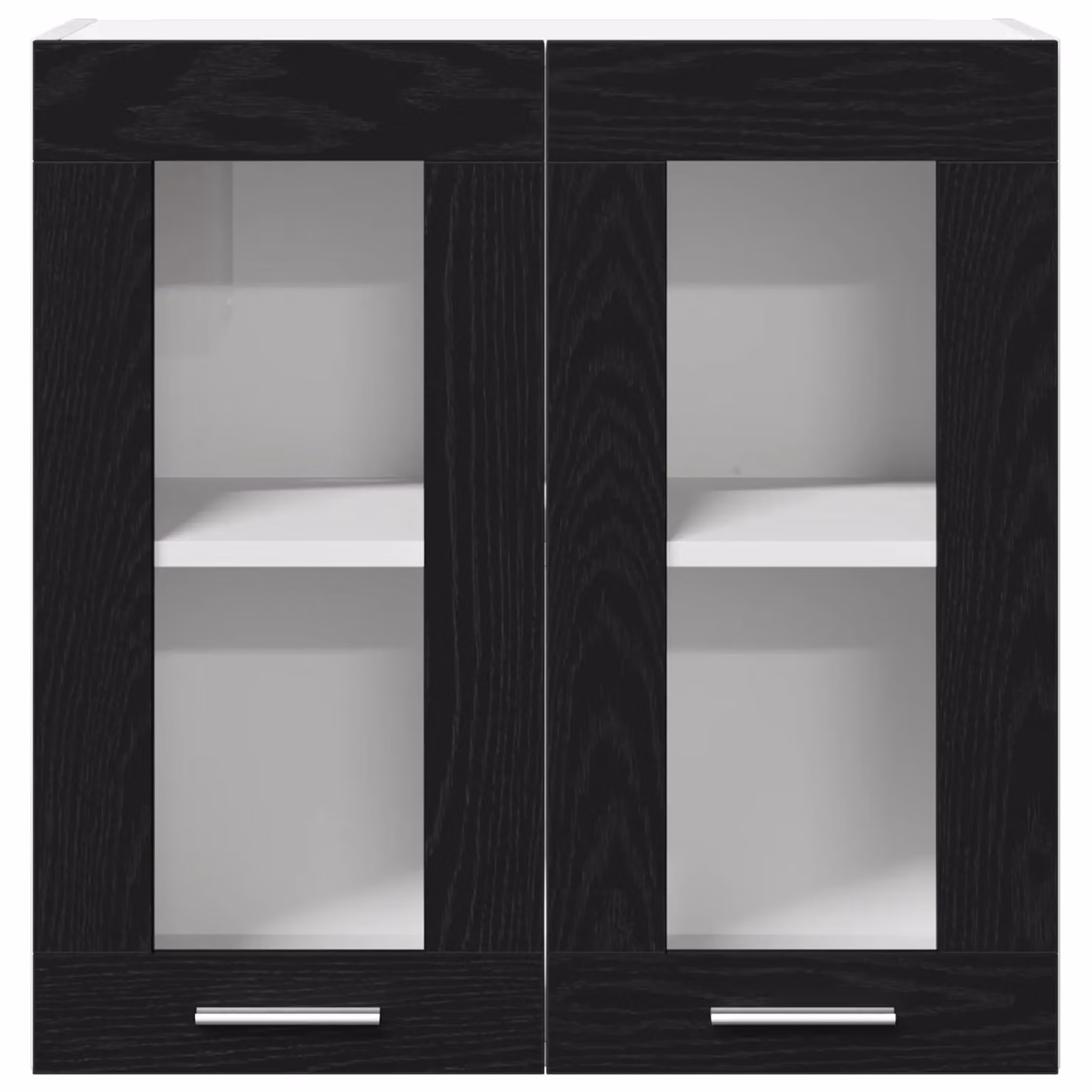 Berkfield Home Modern Wall Mounted Glass Cabinet in Black Oak, W/D/H: 60 x 31 x 60 cm – 5