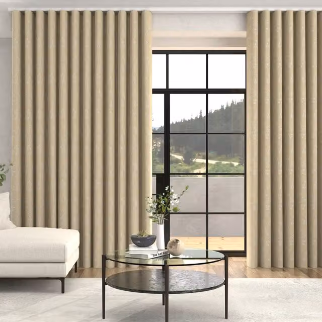 Terrys Truth Printed Floral Jacquard Made To Measure Blackout Curtains in Lemon Yellow and Beige