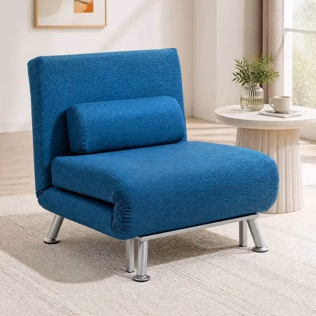 STILVORA 3-in-1 Sleeper Chair with Five-Position Back in Blue