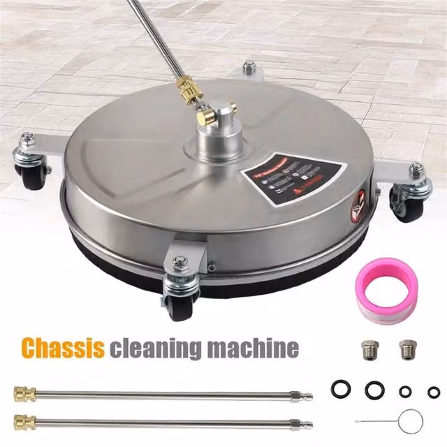 FLAVORA 15 Inch 4000PSI Driveway Flat Surface Cleaner High Pressure Washer in Silver