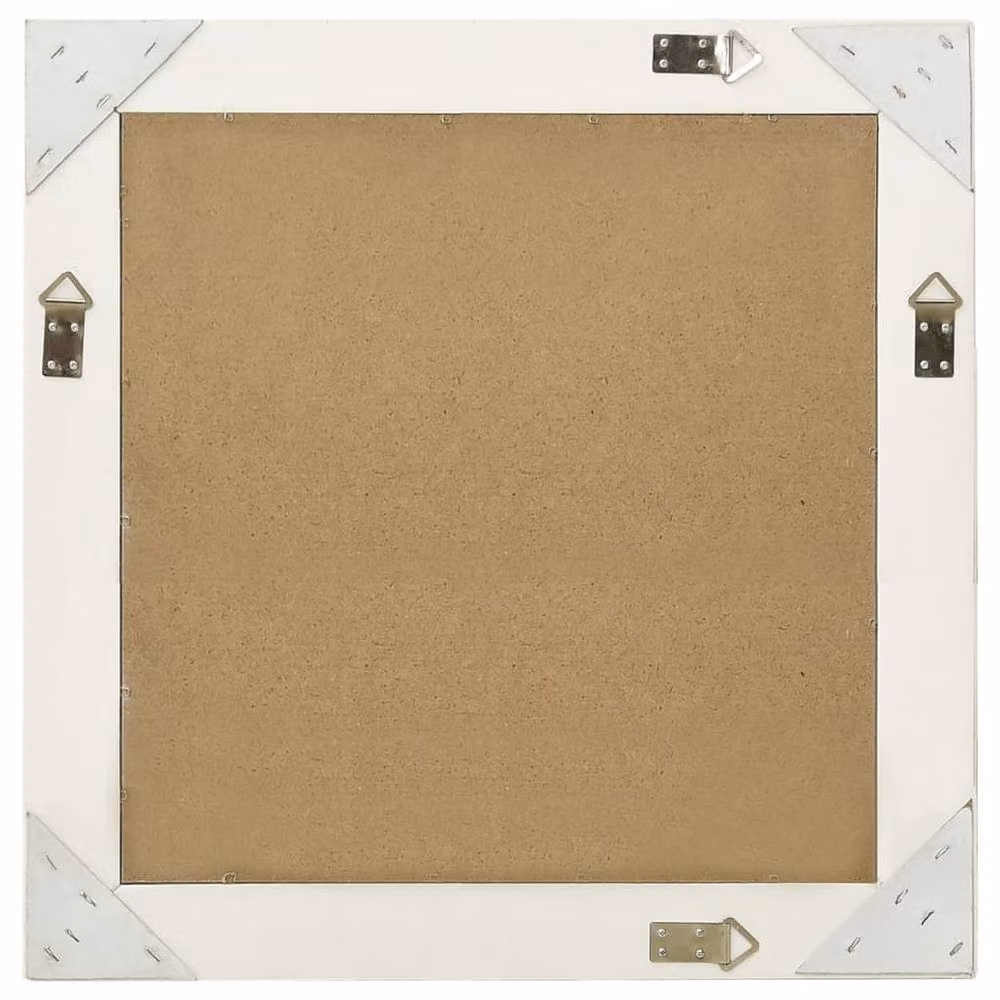 Berkfield Home Antique Baroque Style Square Wall Mirror, White, W: 60 cm, H: 60 cm – 2