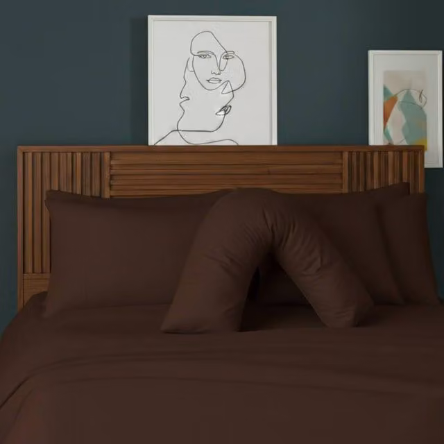 Snug City V Shape Maternity Pillowcase in Brown Polycotton – 1
