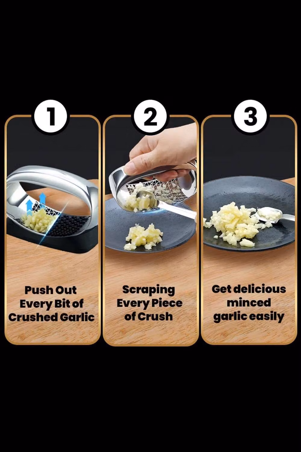 Gourmet Easy Stainless Steel Garlic Rocker in Silver – 2