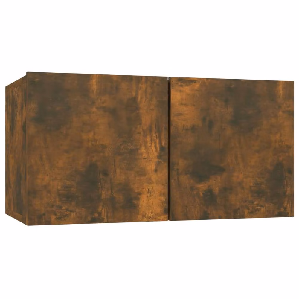 Berkfield Home Set of 4 Smoked Oak Wall TV Cabinets in Brown, W/D/H: 60 x 30 x 30 cm – 3