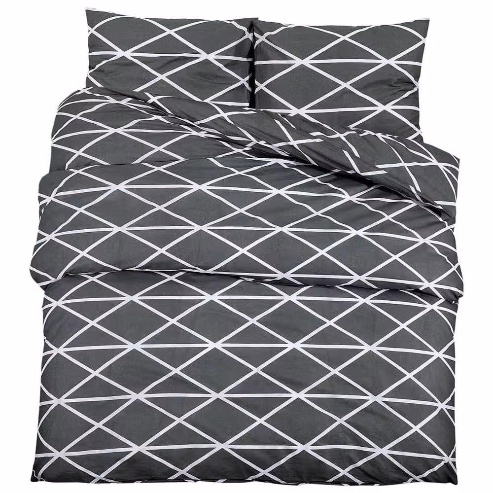 Berkfield Home Elegant Grey Cotton Duvet Cover and Pillowcase Set, W/D/H: 135 x 200 cm and 80 x 80 cm – 3