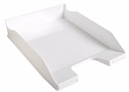 Exacompta Combo Midi 1 Letter Tray in White Glossy Plastic, W: 34.7 cm, D: 25.5 cm, H: 6.5 cm