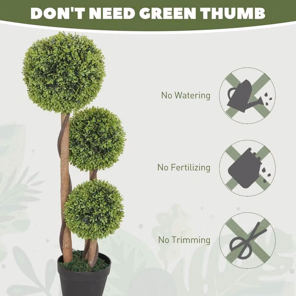 Kelvenix Set of 2 Green Artificial Tabletop Trees – 3