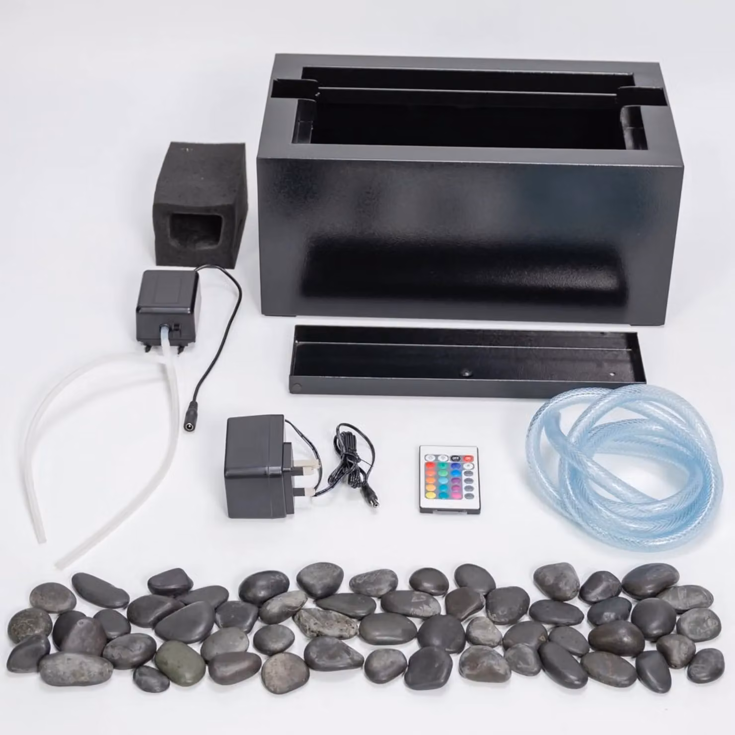 Primrose Bubble Water Wall with Colour Changing RGB LEDs and Remote Control, Black, Height: 123 cm – 2