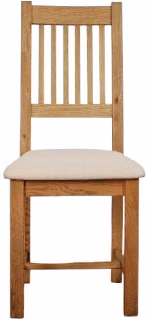 Elm Home And Garden Rustic Oak Dining Chair with Upholstered Seat in Brown – 1