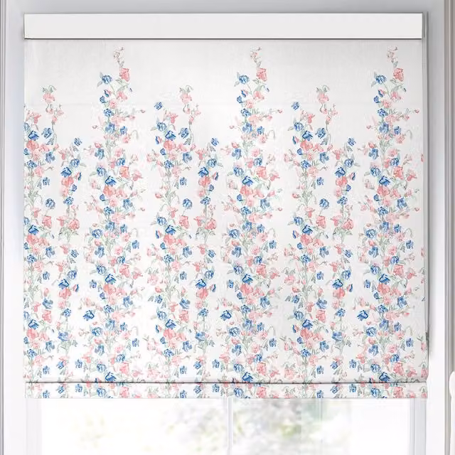 Laura Ashley Charlotte Made to Measure Blackout Floral Roman Blind in Pink